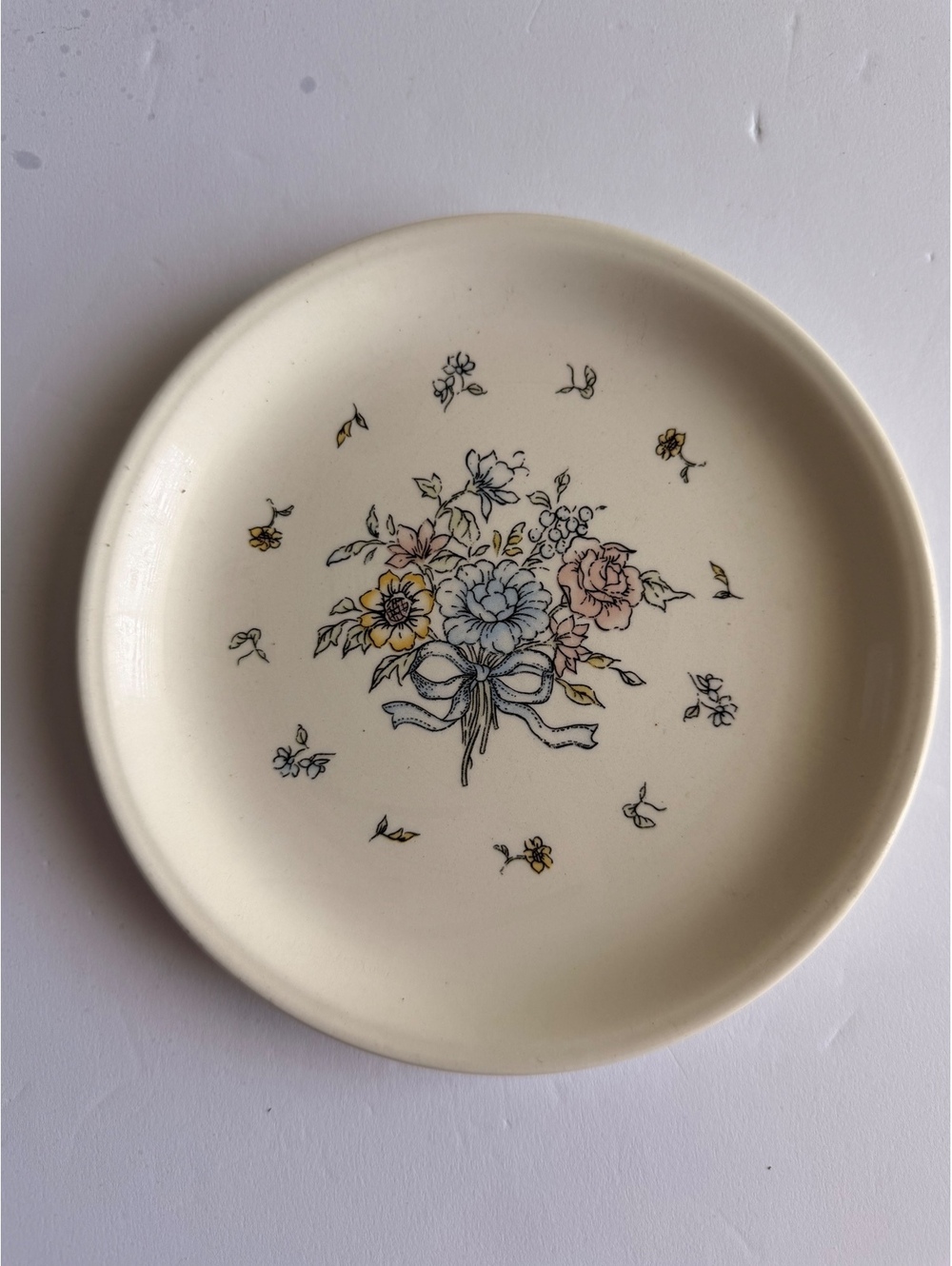 Tabletops Unlimited Floral Ribbon Salad Plate 7.5in Cottagecore Grandmacore